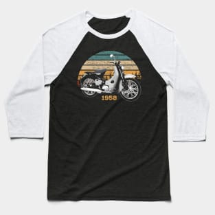 1958 Honda Super Cub Vintage Motorcycle Design Baseball T-Shirt